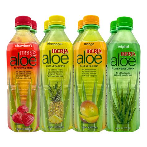 Buy Iberia Aloe Vera Drink With Pure Aloe Pulp Variety Pack Of 8 2