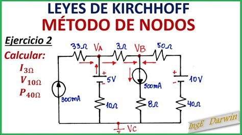 Ley De Kirchhoff Nodos Ejercicio Youtube