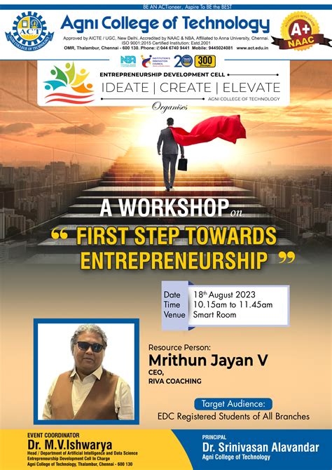 Workshop On First Step Towards Entrepreneurship Agni College