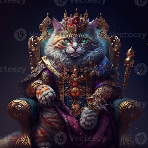The Royal cat with luxury dress costume. Close up Portrait King cat