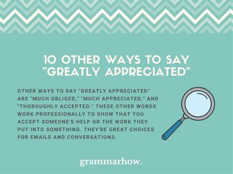 10 Other Ways To Say Greatly Appreciated