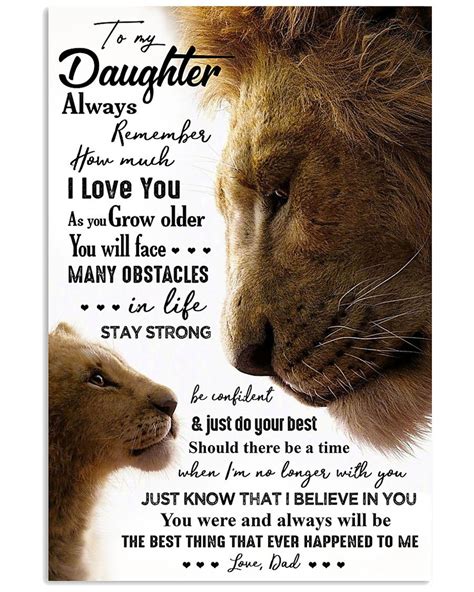 Poster To My Daughter Always Remember How Much I Love You Etsy