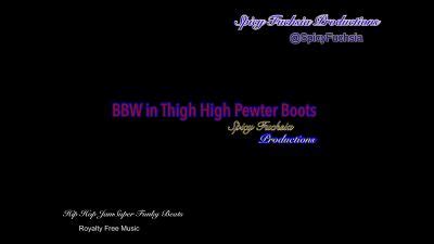 Goddess Spicy Fuchsia BBW In Thigh High Pewter Boots IWantClips