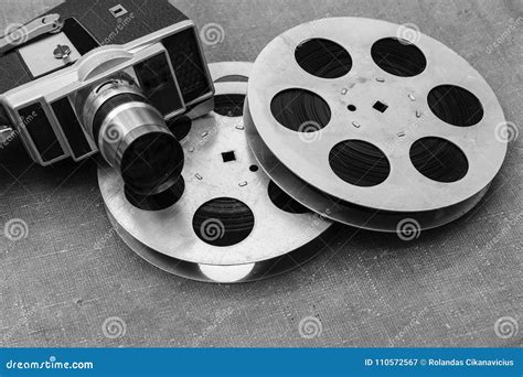 Old Movie Camera Film Reels And Clapperboards Stock Image Image Of