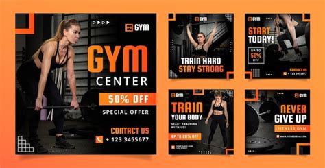 Premium Vector Fitness Gym Training Instagram Posts