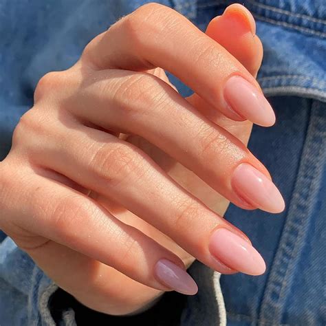 Light Pink Press On Nails Medium Almond Acrylic Nails With Solid