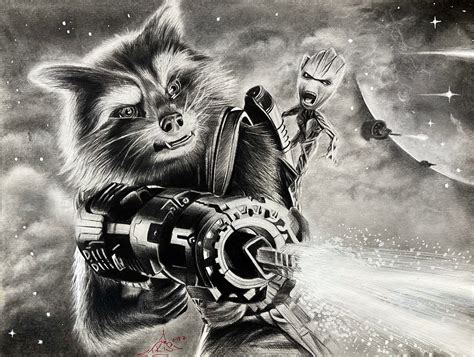 Rocket Raccoon And Baby Groot