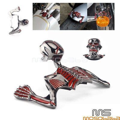 Motorcycle Custom Skull Skeleton Ornament Headlight Visor For Harley