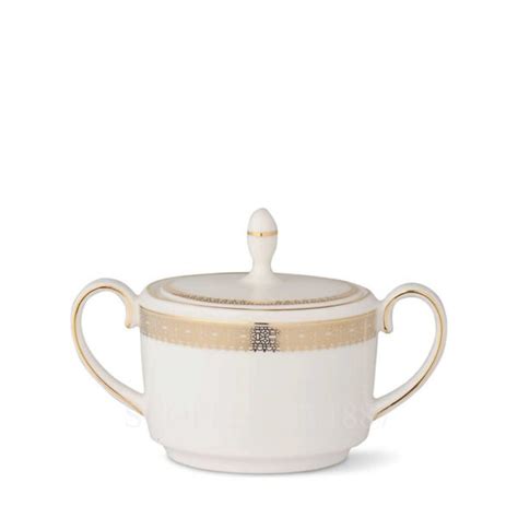 Wedgwood Vera Wang Lace Gold Sugar Bowl