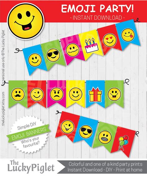 EMOJI PARTY Printable Package Emoji Party Decorations Emoji - Etsy