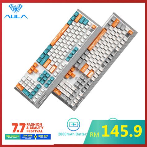 AULA F3050 Hot-swappable Keyboard Keyboard mekanikal Dual-mode 2.4G ...