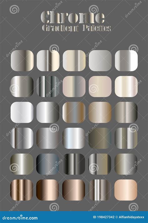 Chrome Color Gradient Palette Stock Vector - Illustration of chrome ...