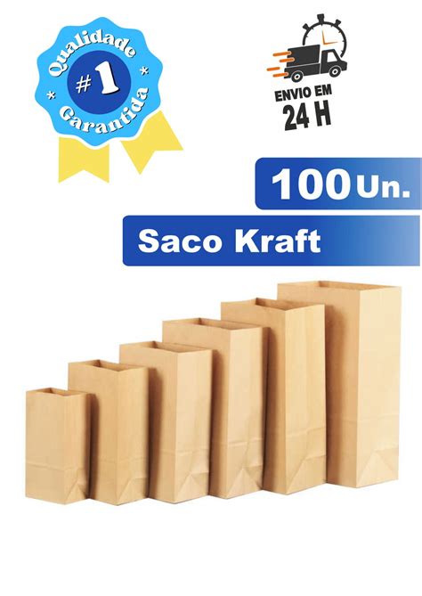 Saco De Papel Kraft Sos Para Delivery Liso P Un Elo