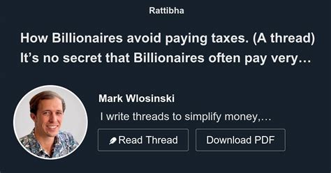 How Billionaires Avoid Paying Taxes A Thread Mark