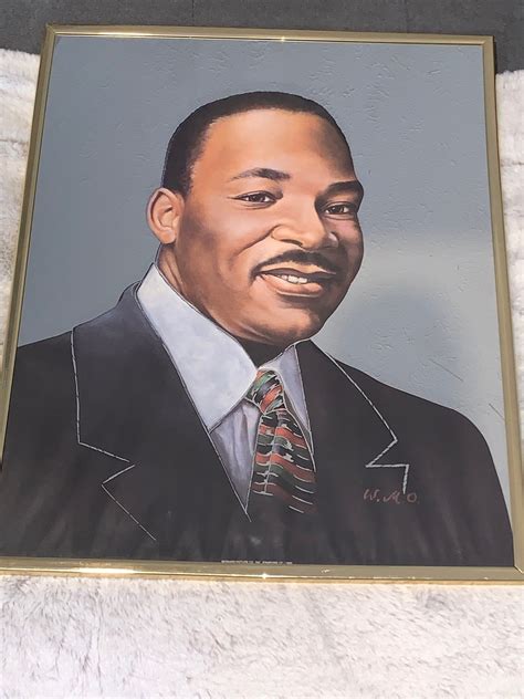 Martin Luther King Jr Portrait Mirror 2016 On Glass Framed W M O Rare Mlk Etsy