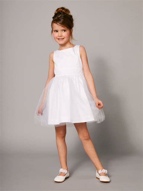 Robe De Cérémonie Fille En Satin Et Tulle Blanc Vertbaudet