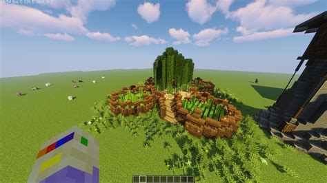 New farm design I'm attempting. Wheat in the middle circle and carrot ...