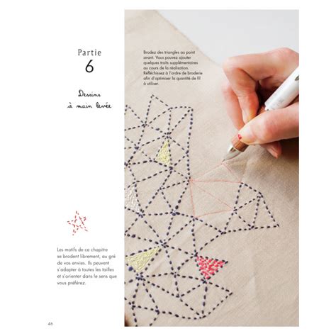 Broderie Sashiko Embellie En Points Originaux Livre Sashiko Edisaxe