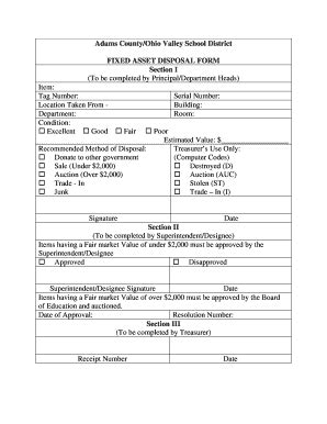 Fixed Asset Disposal Form Fill Online Printable Fillable Blank