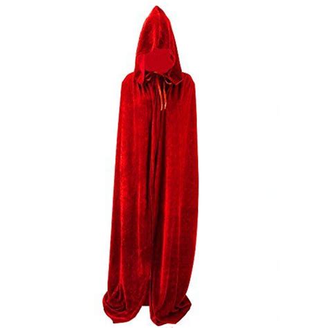 OurLore Unisex Full Length Hooded Robe Cloak Long Velvet Cape Cosplay