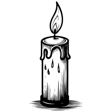 Ink Sketch Burning Candle Royalty Free Vector Image