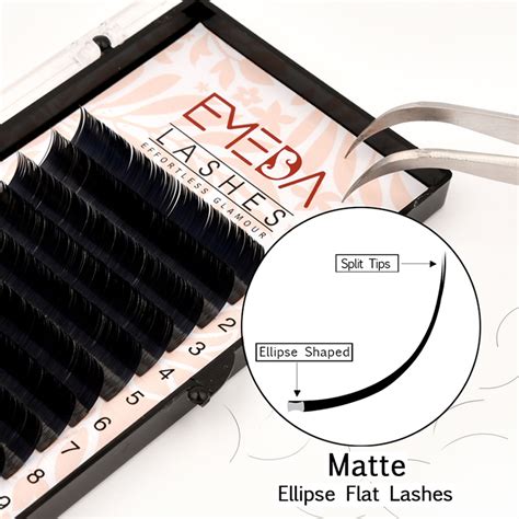 Private Label Ellipse Flat Eyelash Extensions Thickness Jn