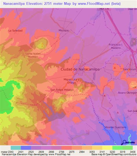 Elevation Of Nanacamilpamexico Elevation Map Topography Contour