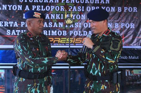 Pesan Dansat Brimob Polda Maluku Utara Dalam Pengukuhan Danyon A