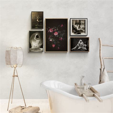Vintage Artful Nude Photoset Feminine Black White Printable Gallery Wall Set Vintage Art