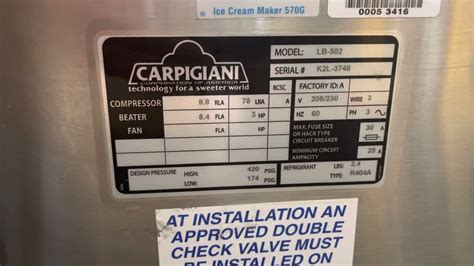 Mix Test Carpigiani Lb502 3ph H2o Cooled Ice Cream Batch Freezer K2l