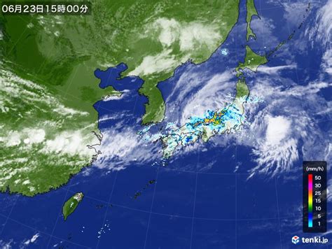 過去の気象衛星日本付近2024年06月23日 日本気象協会 Tenkijp