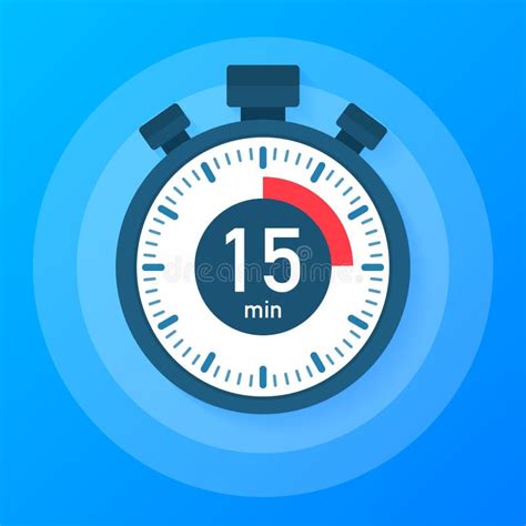 Los 15 Minutos Icono Del Vector Del Cronómetro Icono En Estilo Plano