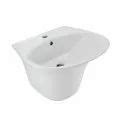 Ceramic White Jaquar Wall Hung Integrated Wash Basin For Bathroom