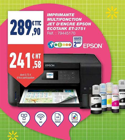 Offre Imprimante Multifonction Jet D Encre Epson Ecotank Et Chez