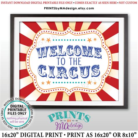 Welcome To The Circus Sign Circus Theme Party Greatest Show On Earth