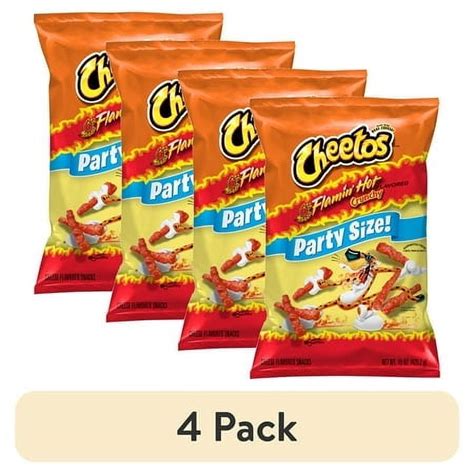 Pack Cheetos Crunchy Cheese Flavored Snacks Flamin Hot Party Size Ounce Walmart