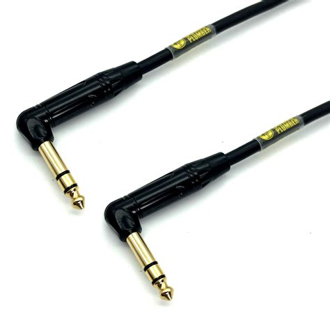 Sonic Plumber Black And Gold 6 35mm 1 4inch TRS Jack Right Angled