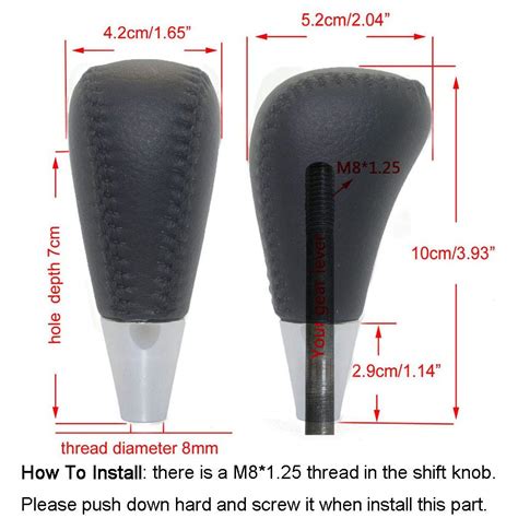 Pursuestar Black Leather Gear Shift Knob For Toyota Camry Crown RAV4