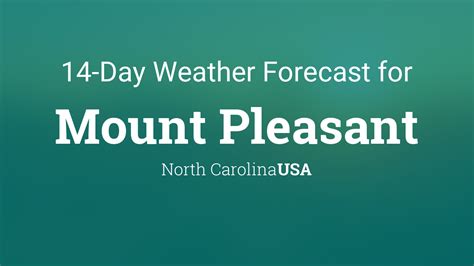 Mount Pleasant, North Carolina, USA 14 day weather forecast