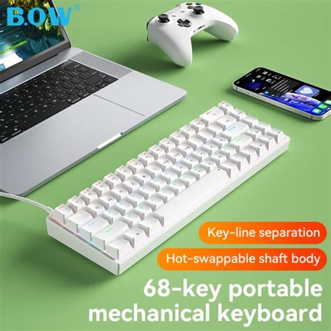 Bow G S Hot Swappable Wired Mechanical Gaming Keyboard White Vibe Gaming