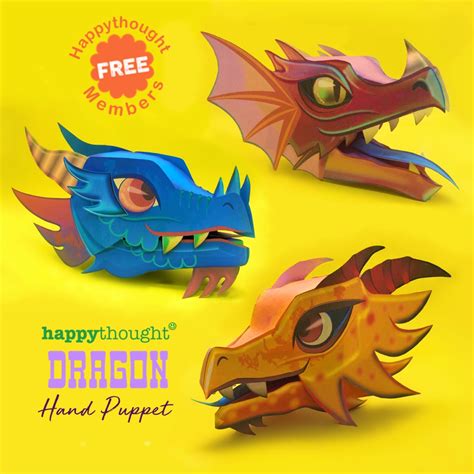 DIY Dragon Hand Puppet Craft Get Crafty Today Happythought