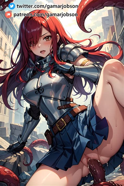 Rule 34 Ai Generated Armor Armored Dress Armored Female Erza Scarlet Fairy Tail Gamarjobson