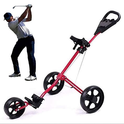 Buy Loisk Folding Pullpush Golf Trolley 3 Wheel Golf Push Cart Lightweight Foldable Golf Cart