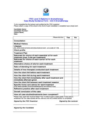 Fillable Online Itecworld Co Itec Level Diploma In Aromatherapy Case