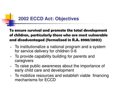 Ppt Evaluating The Early Childhood Development Ecd Program In The