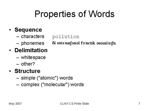 Introduction To Computational Linguistics Words And Finite State