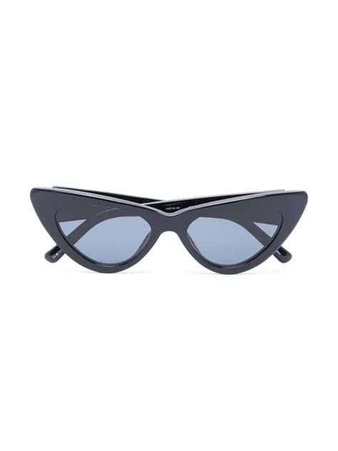 Linda Farrow Dora Sunglasses Black Yellow Gold Grey Editorialist