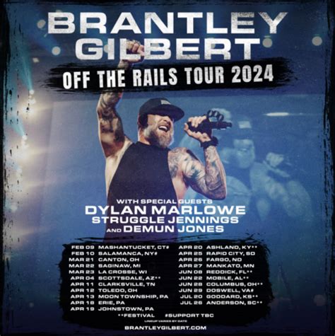 Brantley Gilbert Announces Off The Rails Tour 2024 Hometown Country