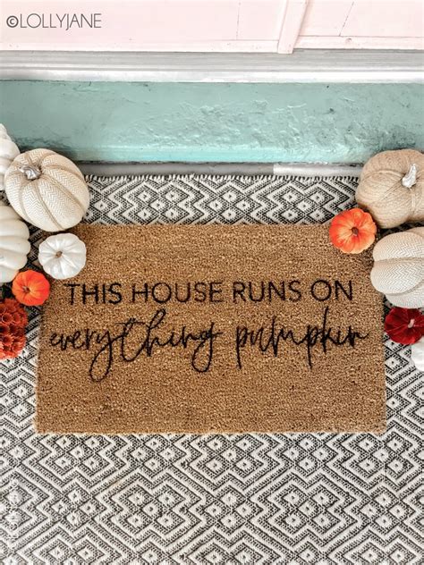 DIY Fall Stenciled Doormat - Lolly Jane