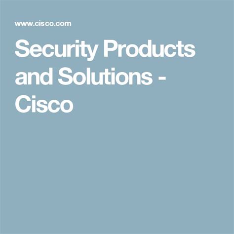 Security Products and Solutions - Cisco